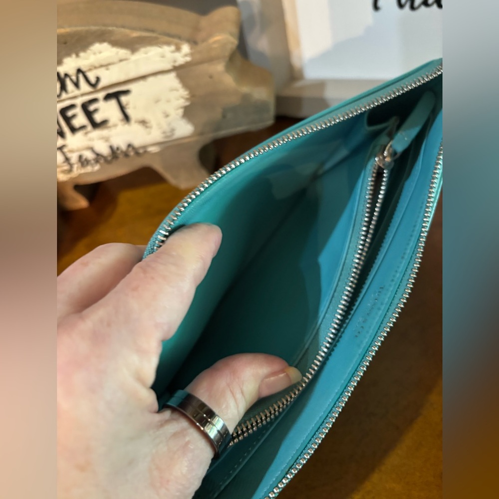 Tiffany and Co blue leather Long zippy Wallet - Picture 6 of 9